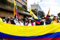 BOGOTA, COLOMBIA - 26 SEPTEMBER 2022. PeacefulÃÂ protestÃÂ marches in BogotÃÂ¡ Colombia against the government of Gustavo Petro.